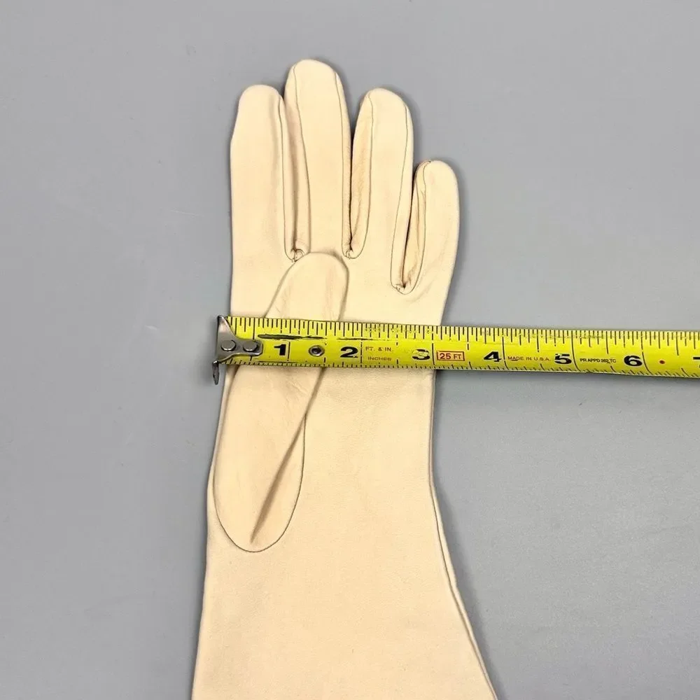 Vintage Deerskin Leather Gloves Cream Color size 7 Unlined